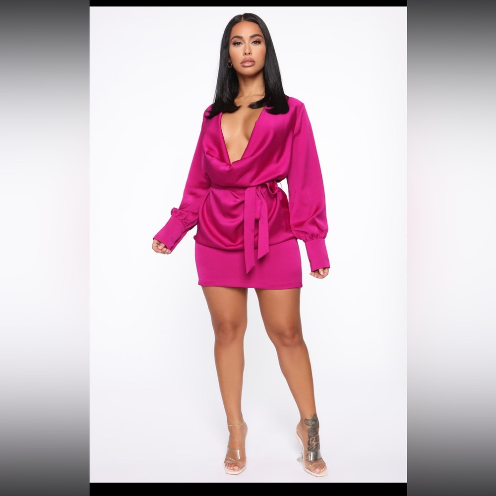 Magenta- I’m the One Mini Silk Dress